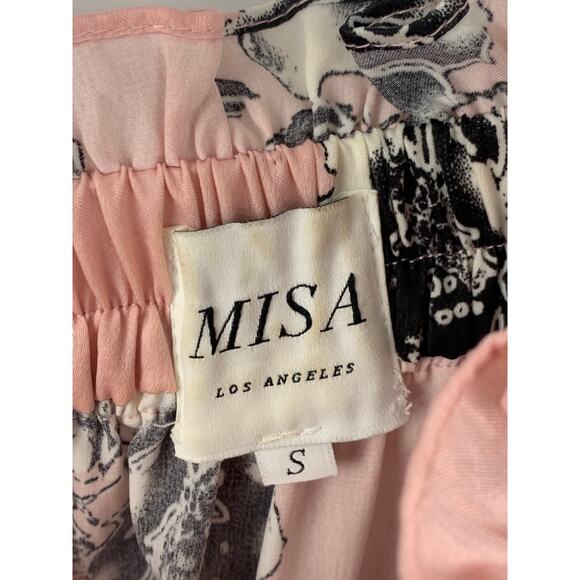 MISA Los Angeles Laiyin Floral Mini Dress Womens Small Off The Shoulder Pink - Picture 11 of 12